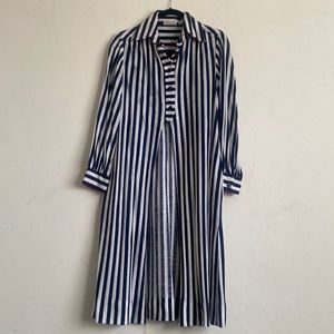 Saks Fifth Ave David crystal high low striped shirt size 14